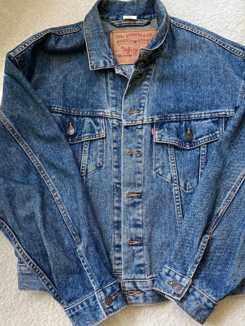 Vintage Levi's 90s denim Jean 70598 Jacket Size Small - Picture 7 of 13